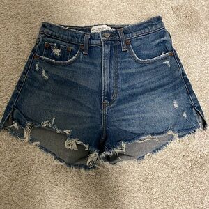 Abercrombie & Fitch Blue High Rise Mom Shorts